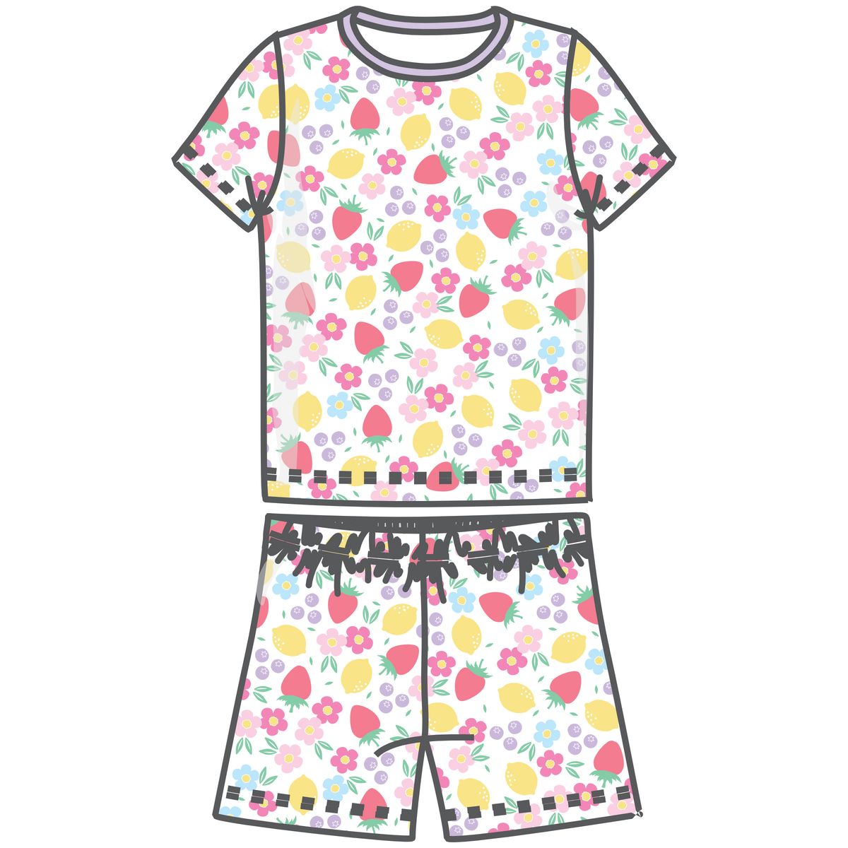 Fruity Fun Lilac Short Pajamas