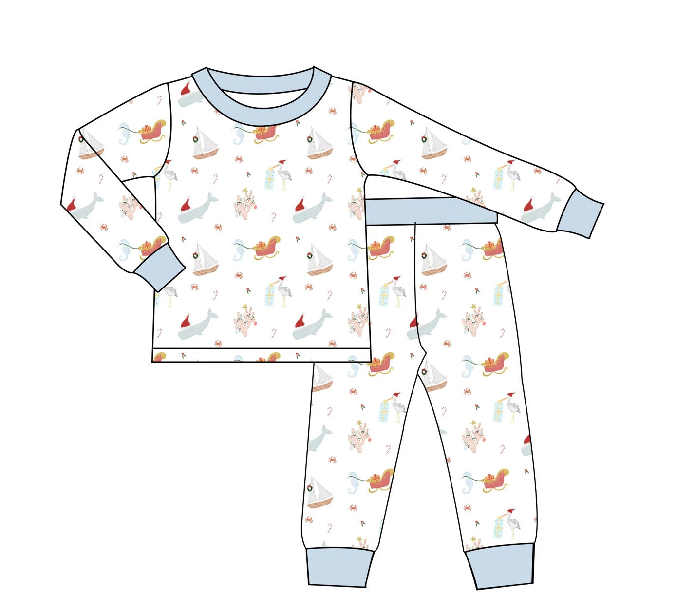 Christmas On The Coast Bamboo Two Piece Pajamas *PREORDER ETA 09/25 *