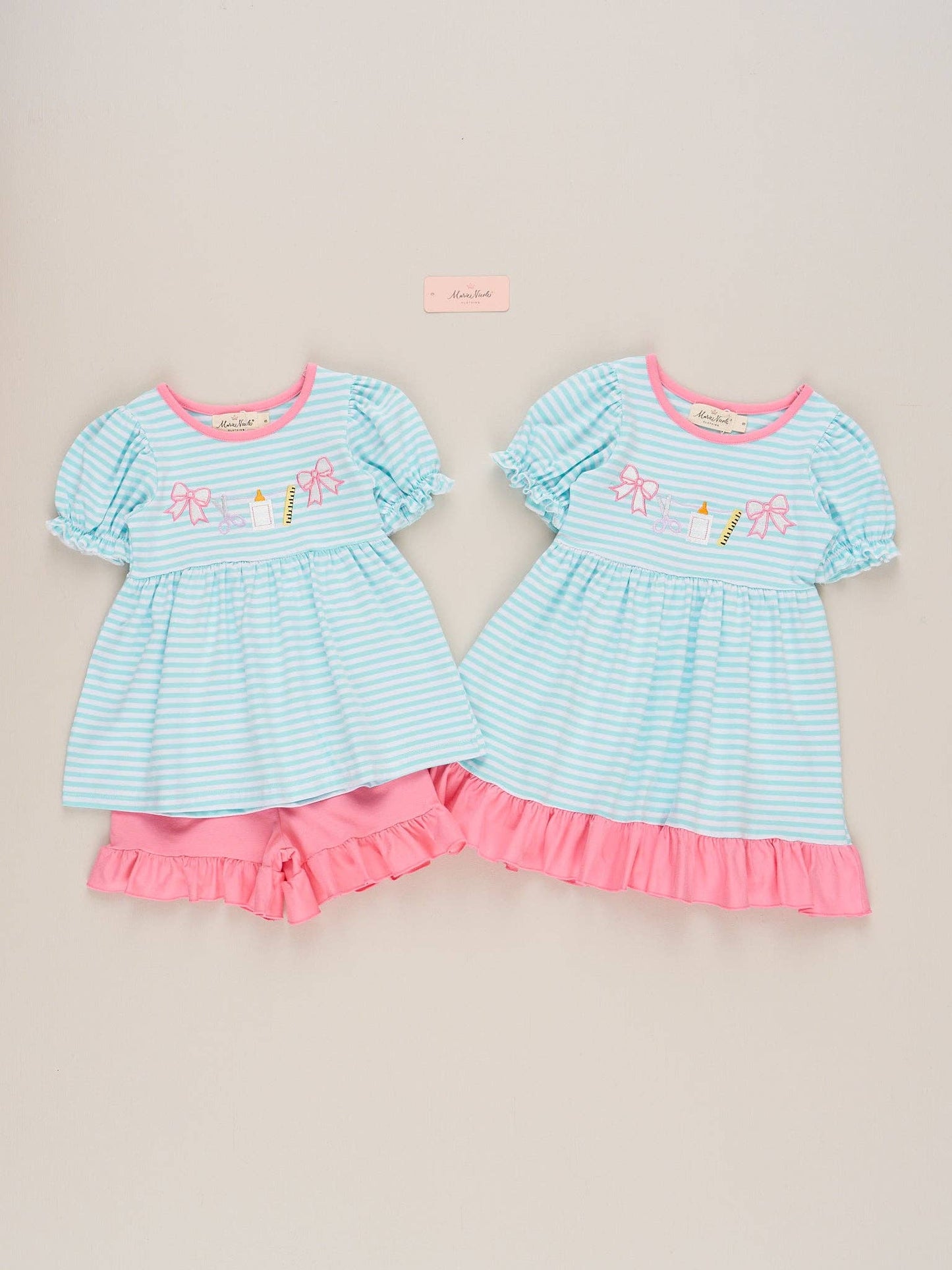 Classroom Bows Striped Ruffle Outfit