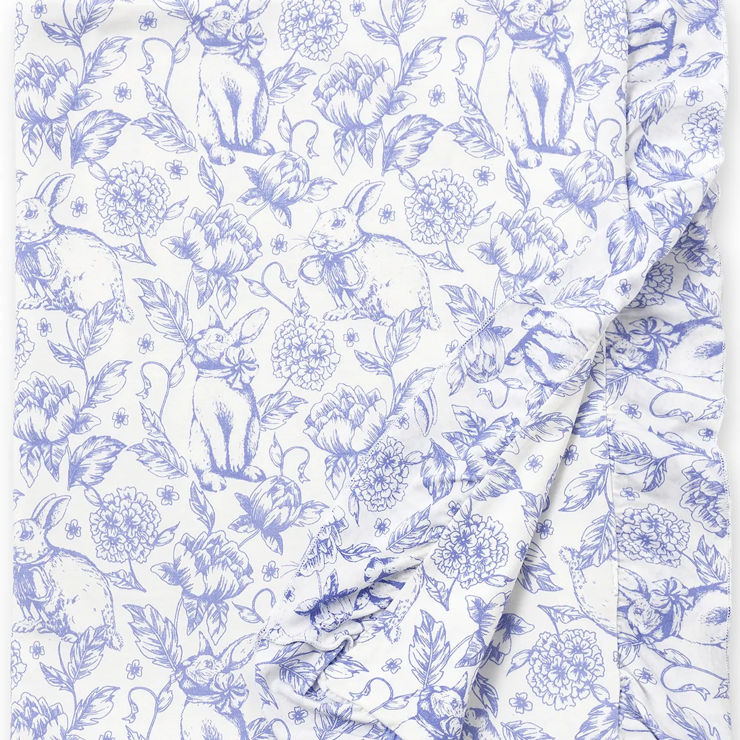 Easter Bunny Toile Bamboo Stroller Blanket