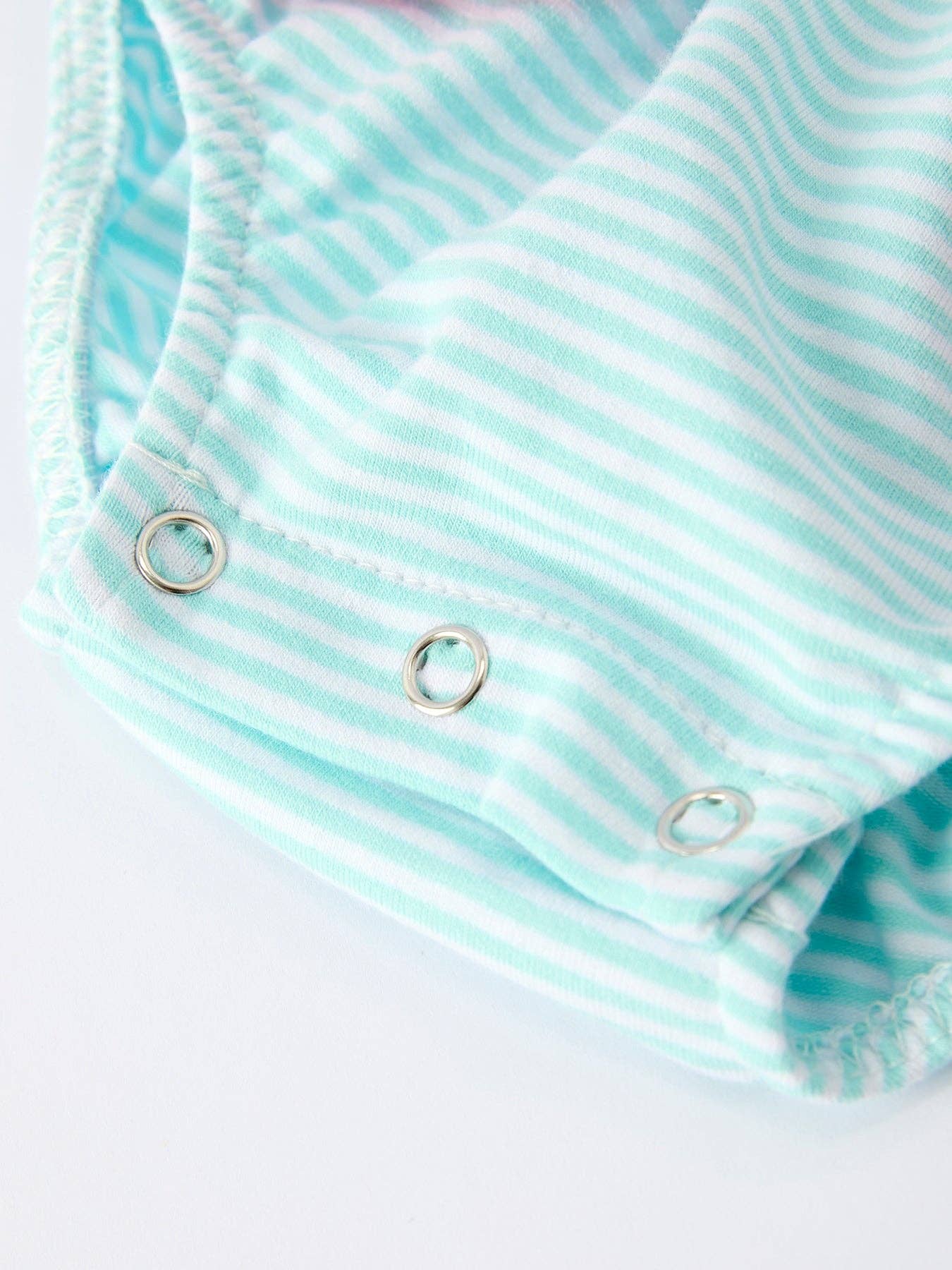 Holiday Fun Baby Girls Romper: Striped Dress with Santa Pockets