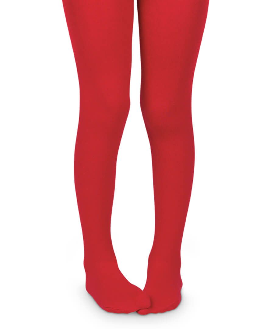 Smooth Toe Organic Cotton Tights- Red
