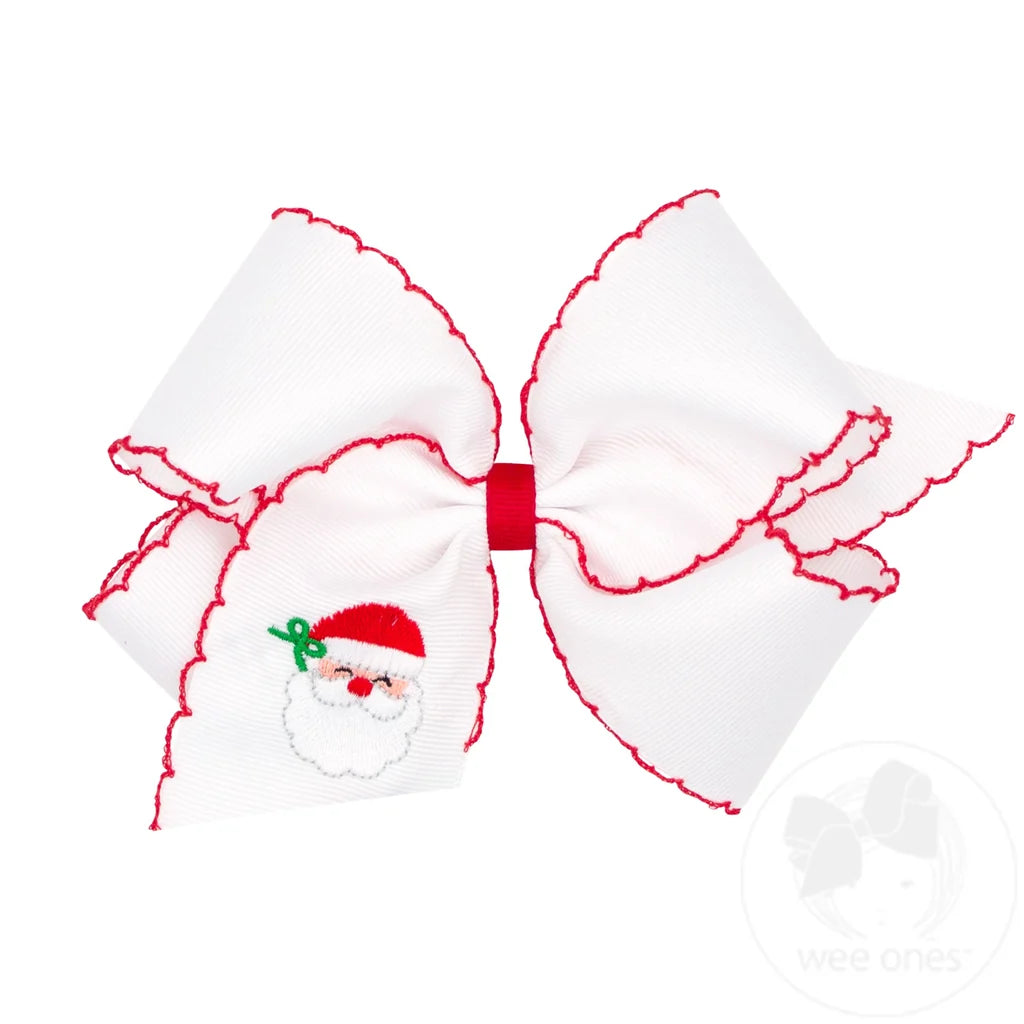 Moonstitch Santa Embroidered Hair Bow