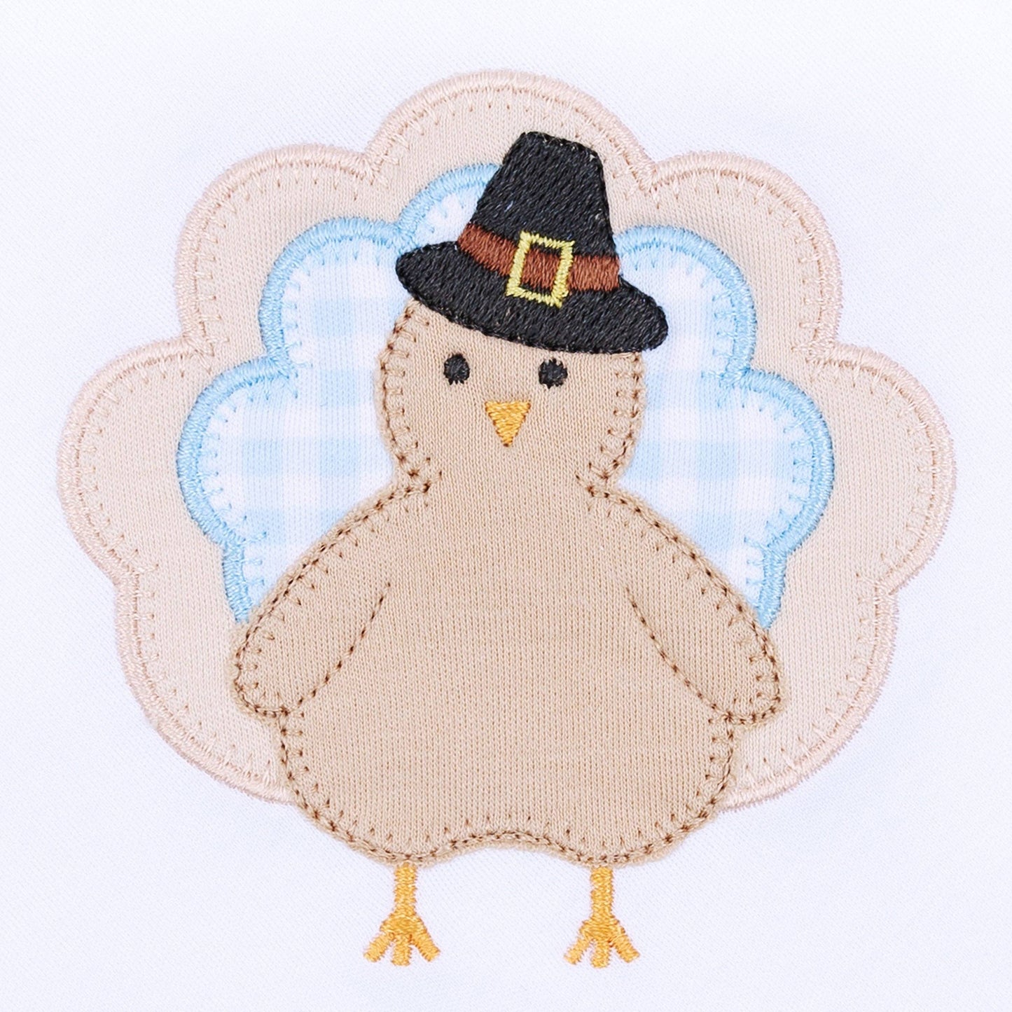 Pilgrim Pals Applique Short Sleeve Bubble - Light Blue