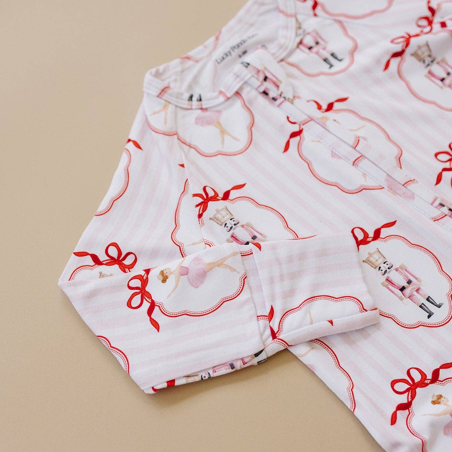 Christmas & Holidays Bamboo Zip Romper | Pink Nutcracker