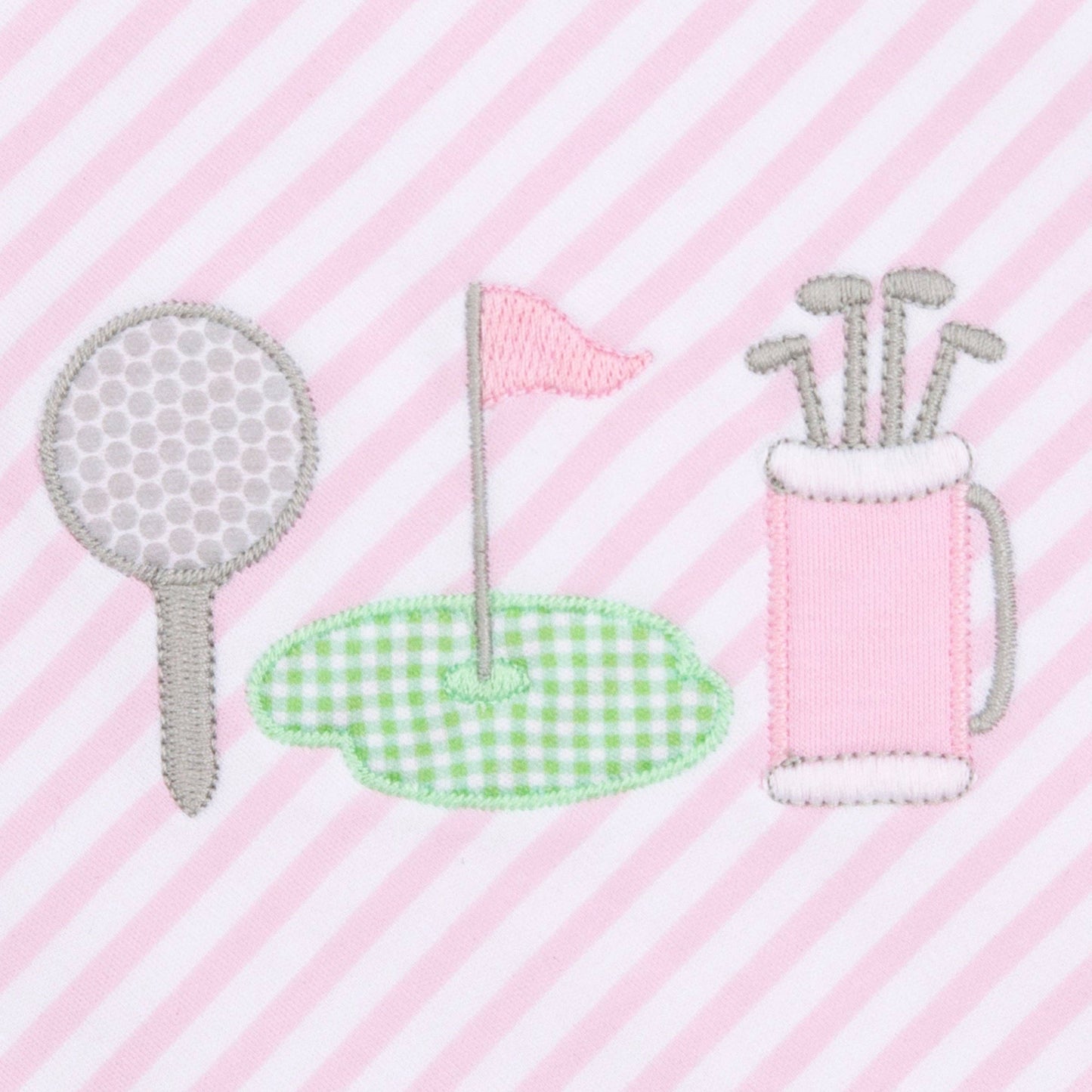 Putting Green Applique Collared Bubble - Pink