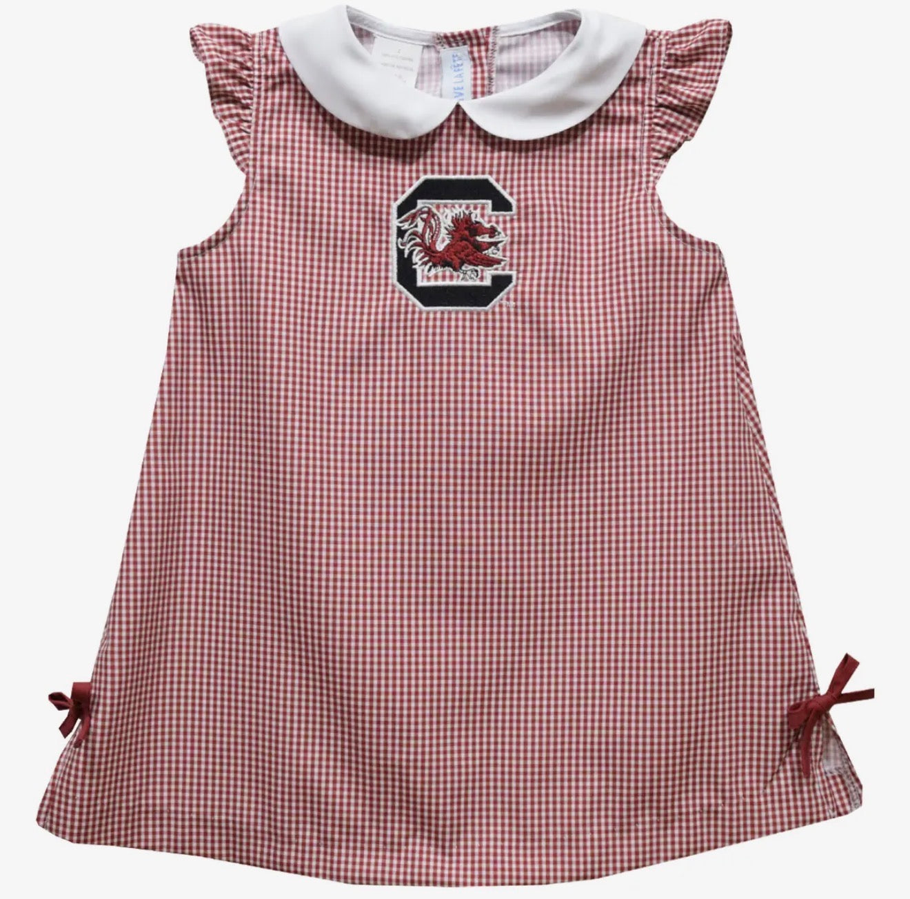 South Carolina Gamecocks Embroidered Gingham A Line Dress