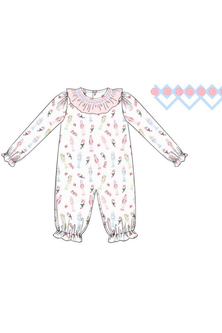 Smocked Nutcracker Knit Romper