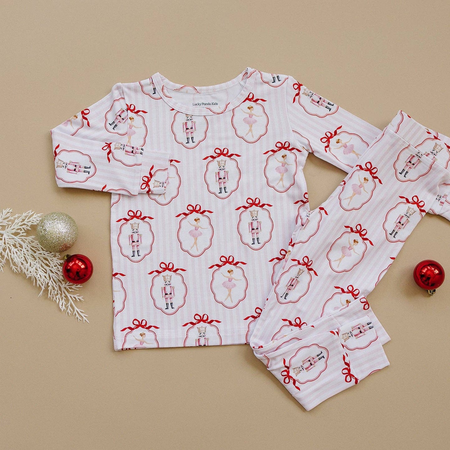 Christmas & Holidays Bamboo Two Piece Set | Pink Nutcracker
