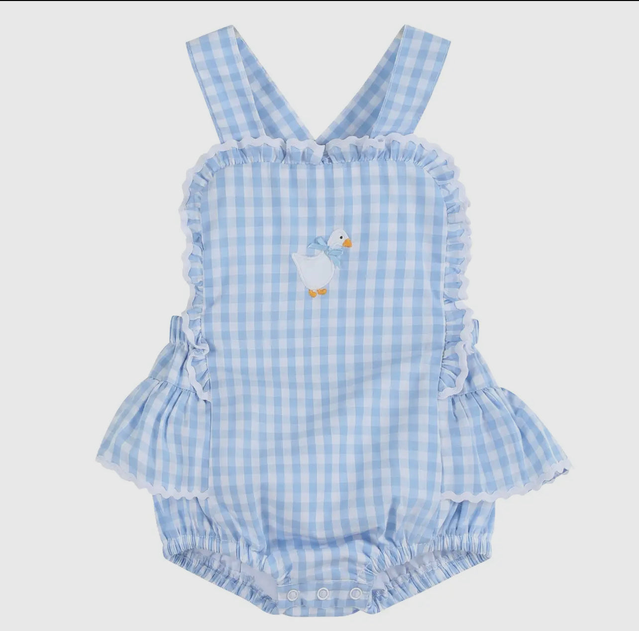 Goose Lace Bow Ruffle Sunsuit