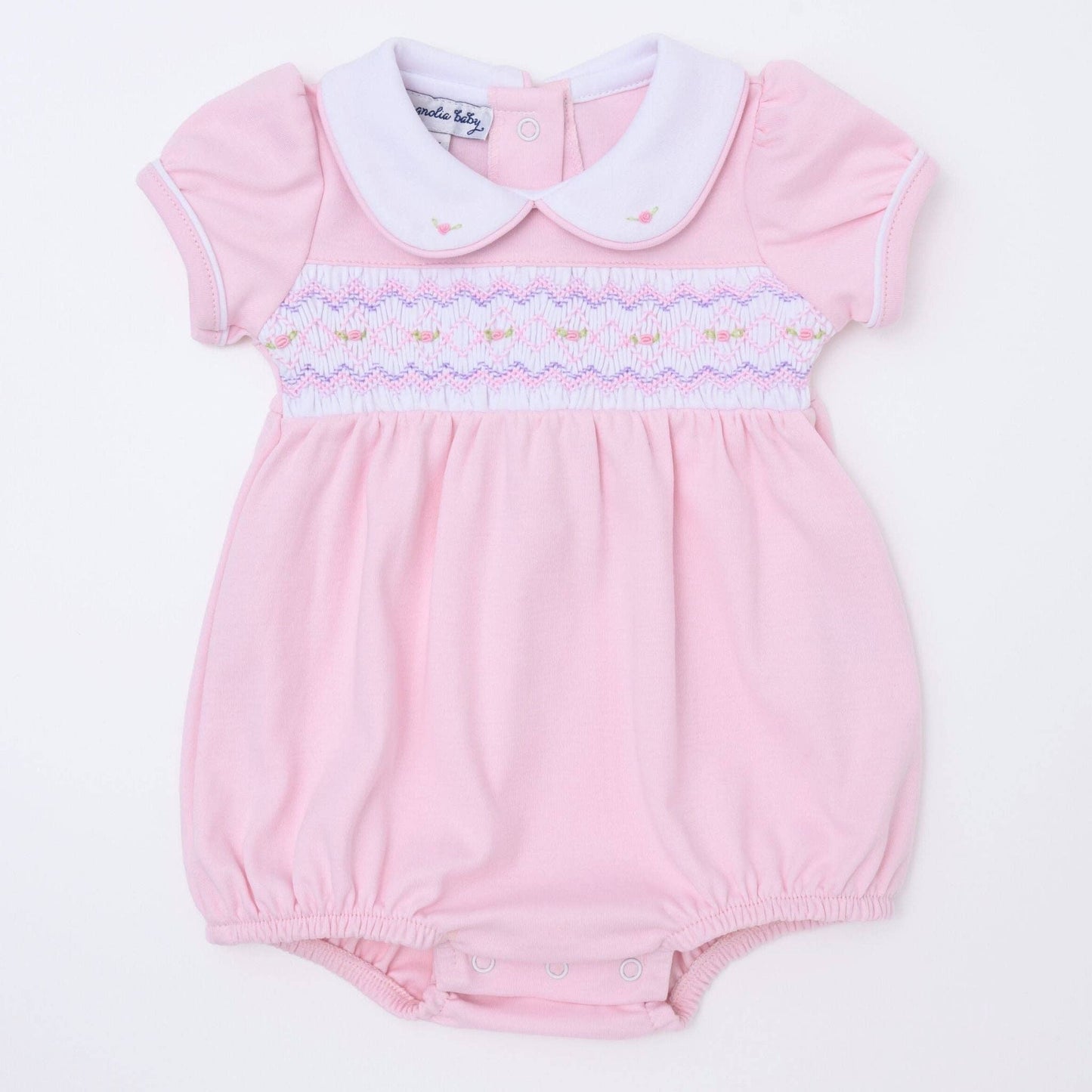 Hazel Smocked Bubble - Pink