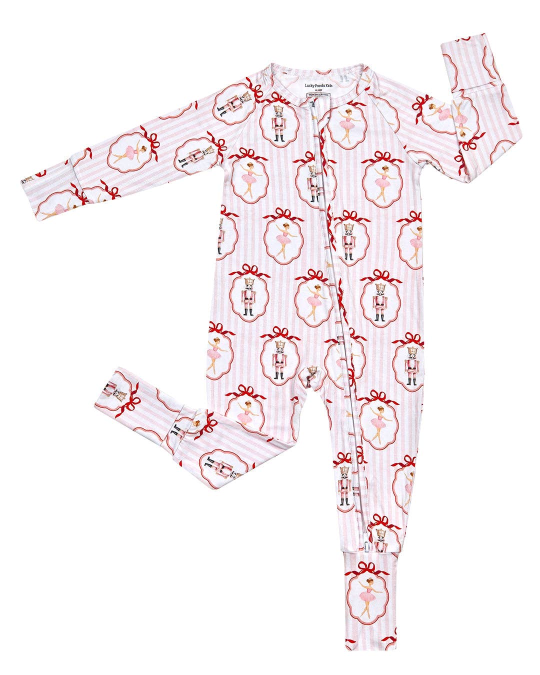 Christmas & Holidays Bamboo Zip Romper | Pink Nutcracker