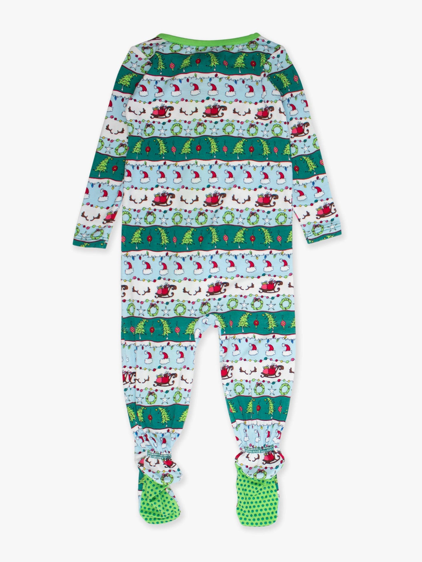 SoftSnooze™ Baby Bamboo Viscose Festive Fair Isle Footed One Piece Pajama