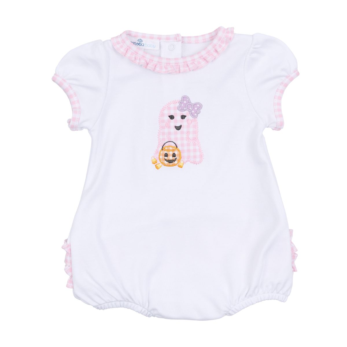 Boo Crew Embroidered Ruffle Bubble - Pink