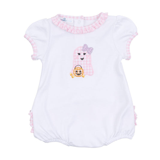 Boo Crew Embroidered Ruffle Bubble - Pink