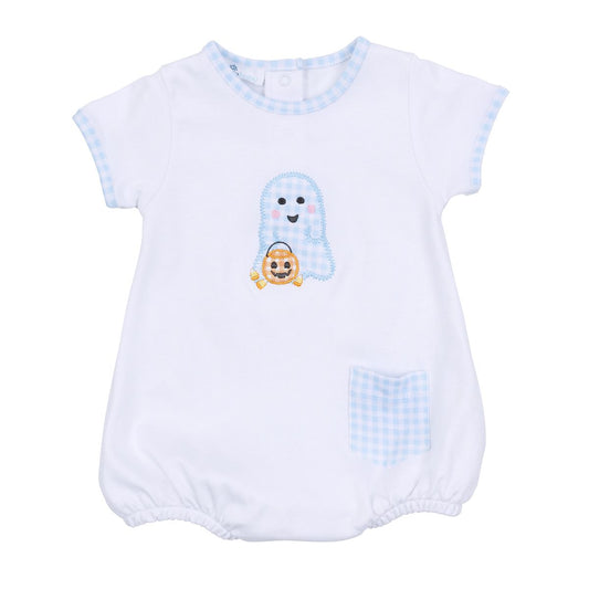 Boo Crew Embroidered Ruffle Bubble - Light Blue