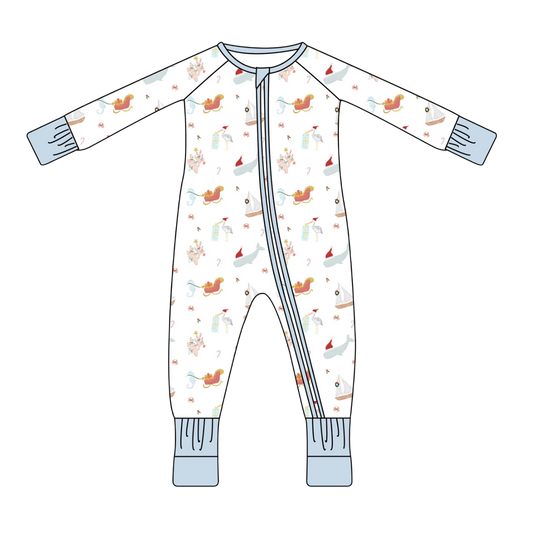 Christmas On The Coast Bamboo Zippie Pajamas
