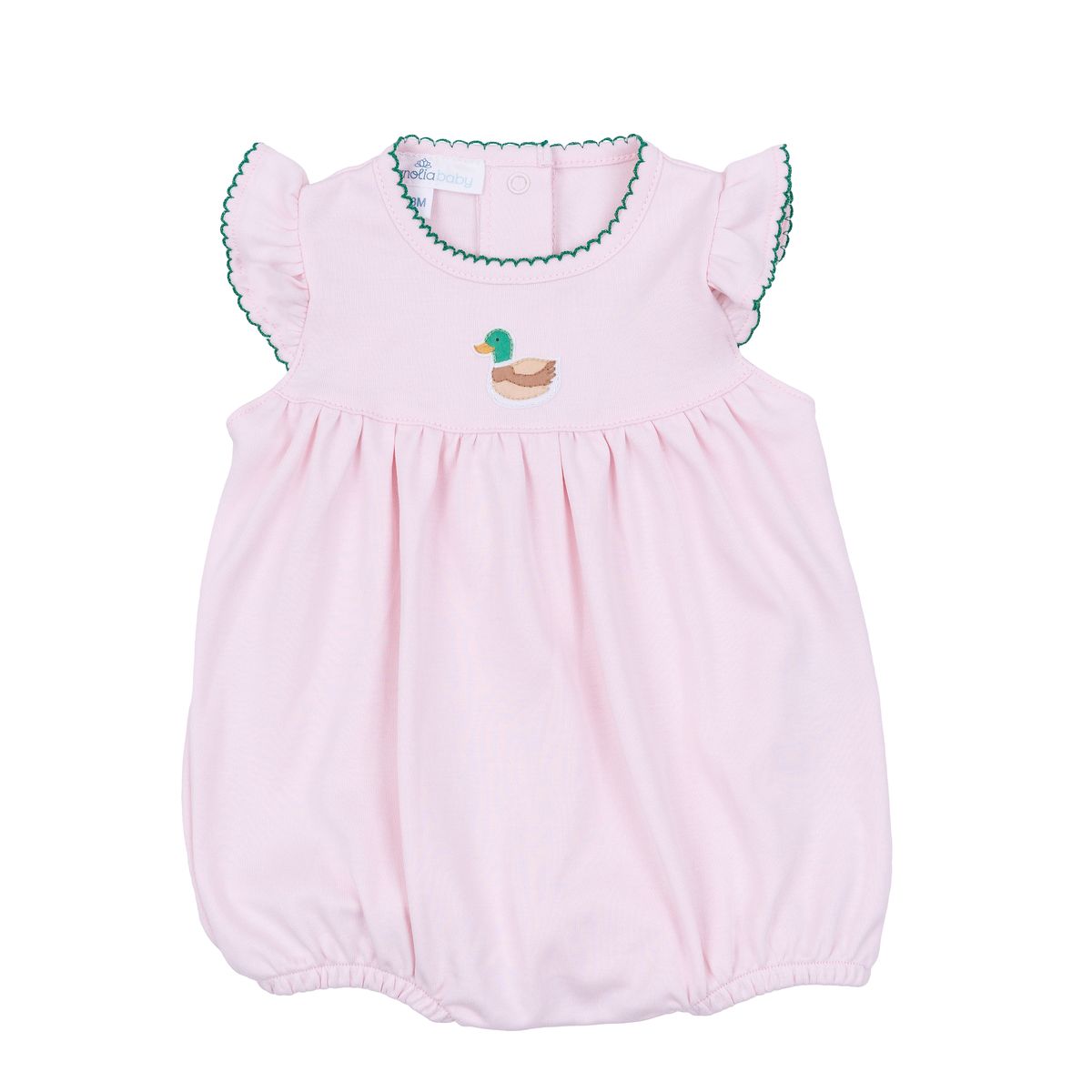 Mini Mallard Embroidered Flutter Bubble - Light Pink