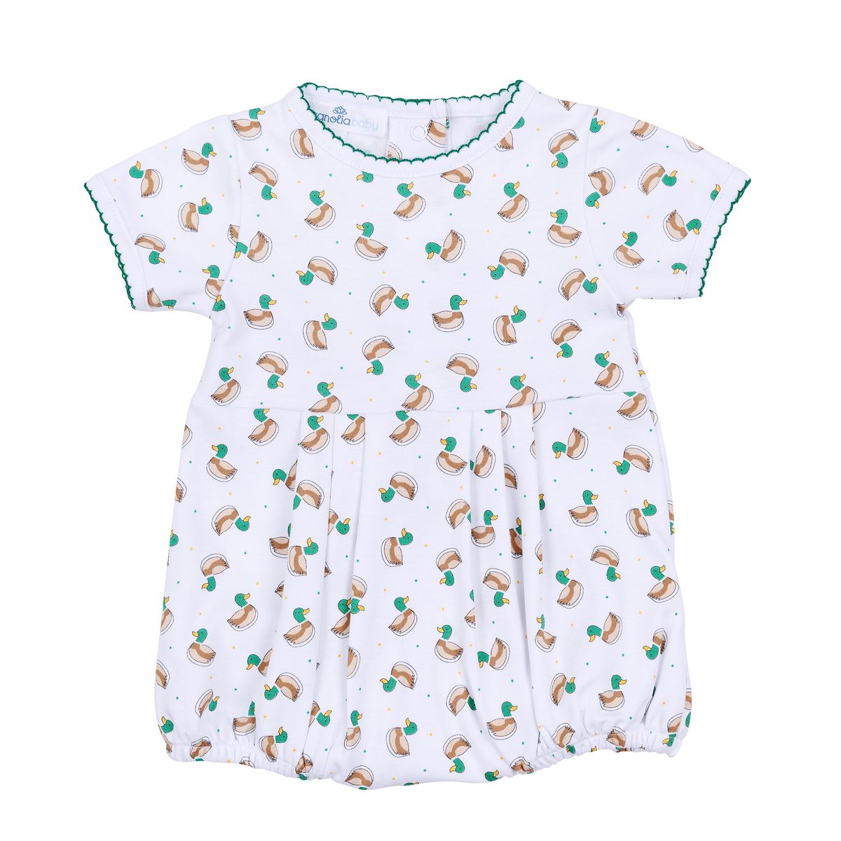 Mini Mallard Print Short Sleeve Bubble - Green
