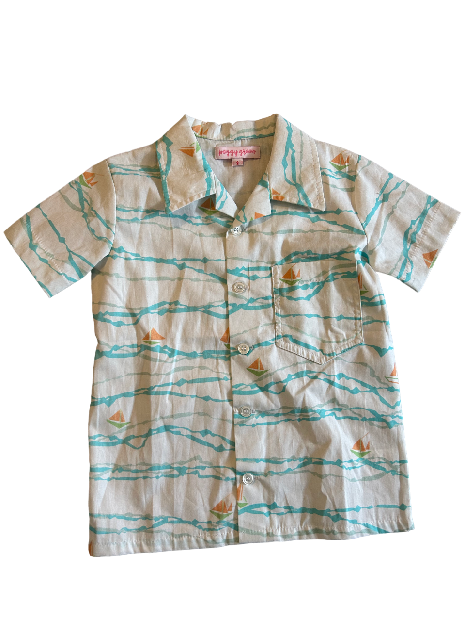 Peggy Green- Sea Salt Sailboat Button Down