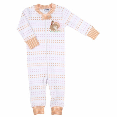 Turkey Time Applique Girl Zipper