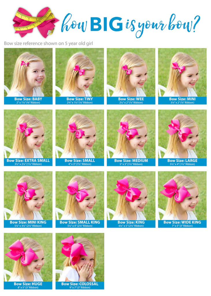 Grosgrain Hair Bow with Moonstitch Edge and Harvest Embroidery - TURKEY
