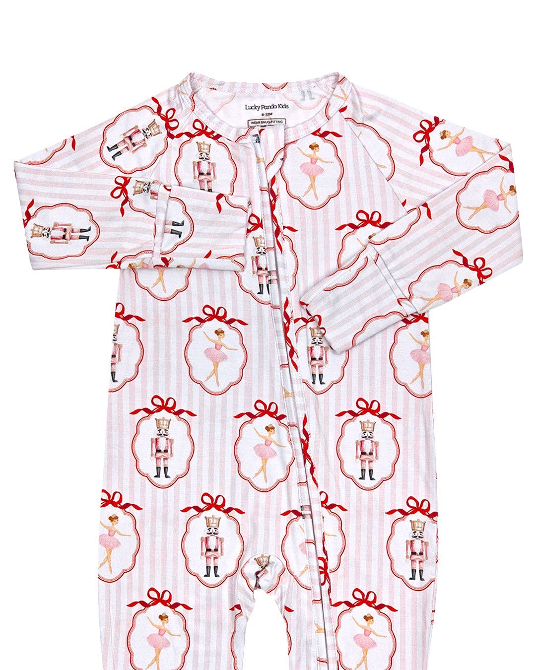 Christmas & Holidays Bamboo Zip Romper | Pink Nutcracker