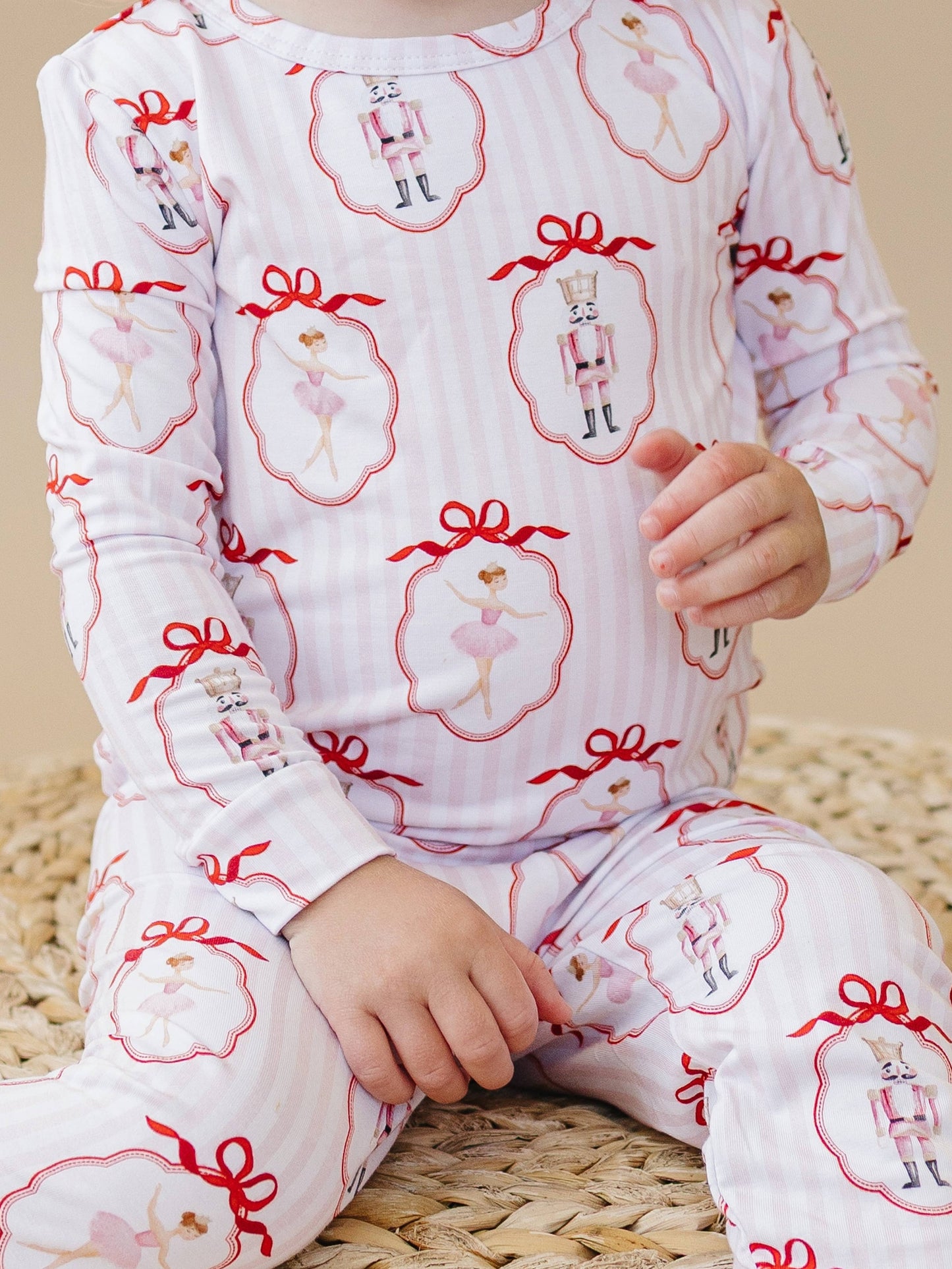 Christmas & Holidays Bamboo Two Piece Set | Pink Nutcracker