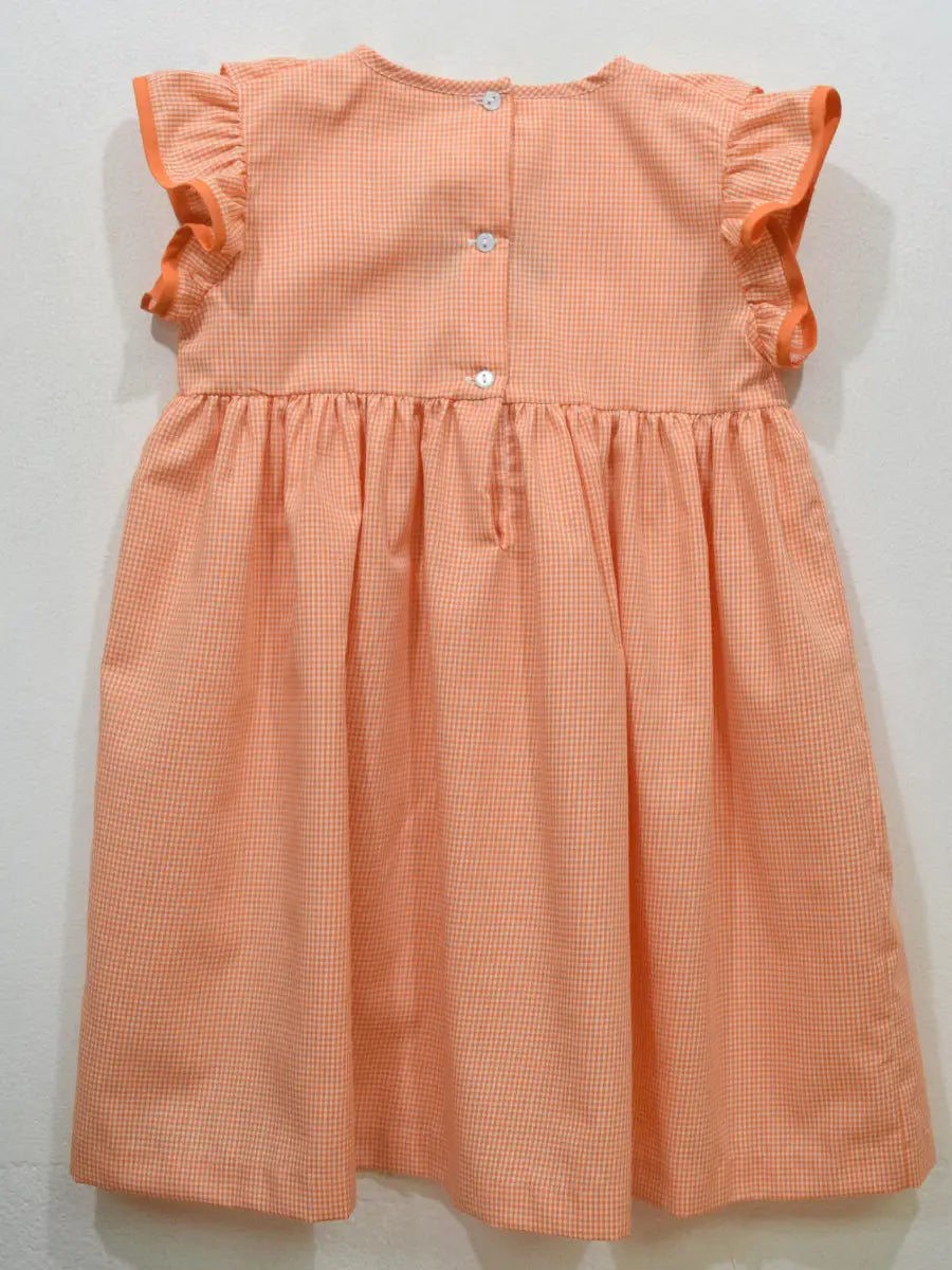 Clemson Tigers Embroidered Orange Gingham Ruffle Dress