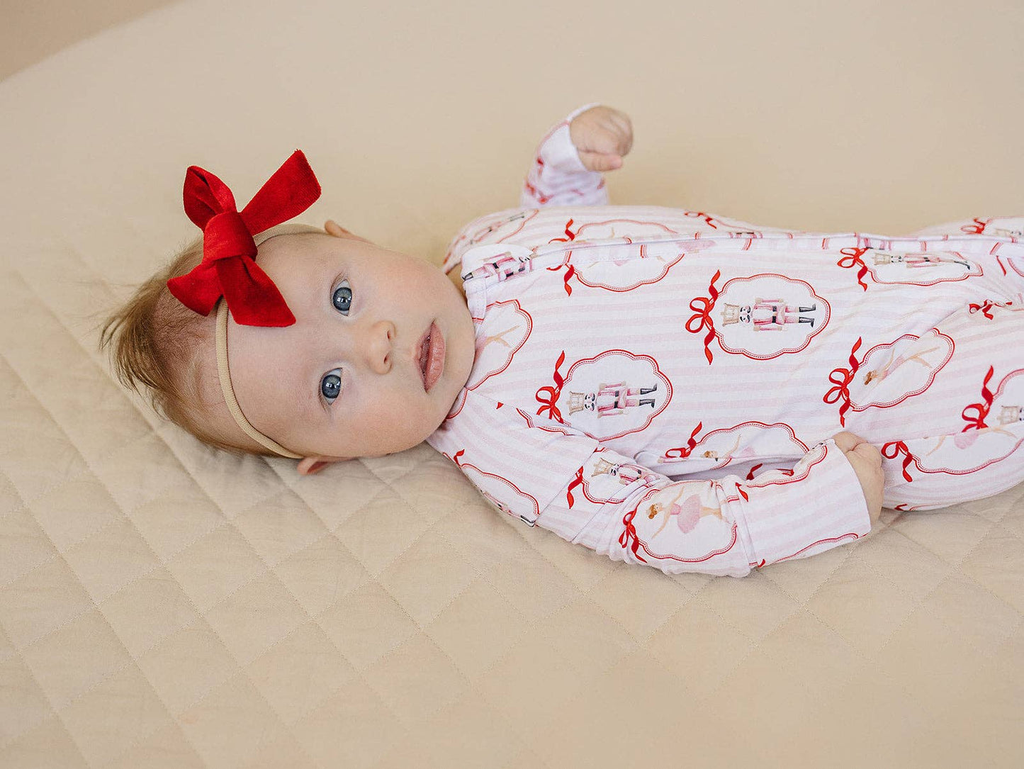 Christmas & Holidays Bamboo Zip Romper | Pink Nutcracker