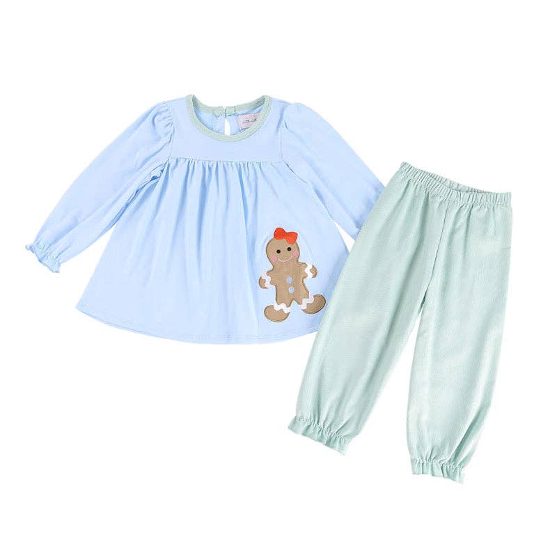 Girls Ginger Bread Man Corduroy Pants Set