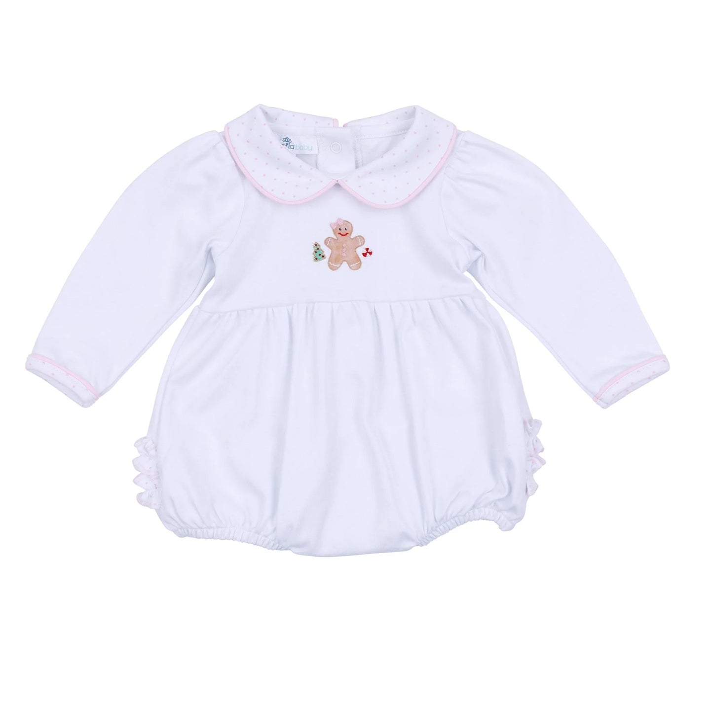 Frosted Wonderland Collared Ruffle Long Sleeve Bubble - Pink