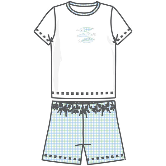 Lil' Lures Applique Light Blue Short Pajamas