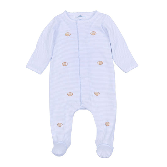 Touchdown Cutie Light Blue Emb Footie