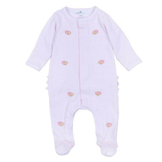 Touchdown Cutie Pink Emb Ruffle Footie