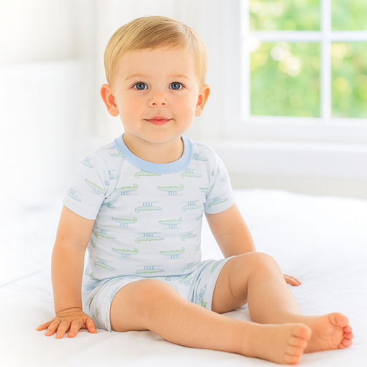 Alligator Pie Light Blue Short Pajamas