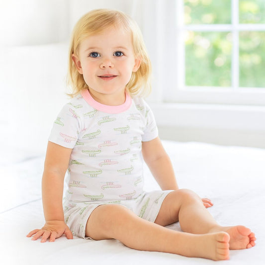 Alligator Pie Pink Short Pajamas