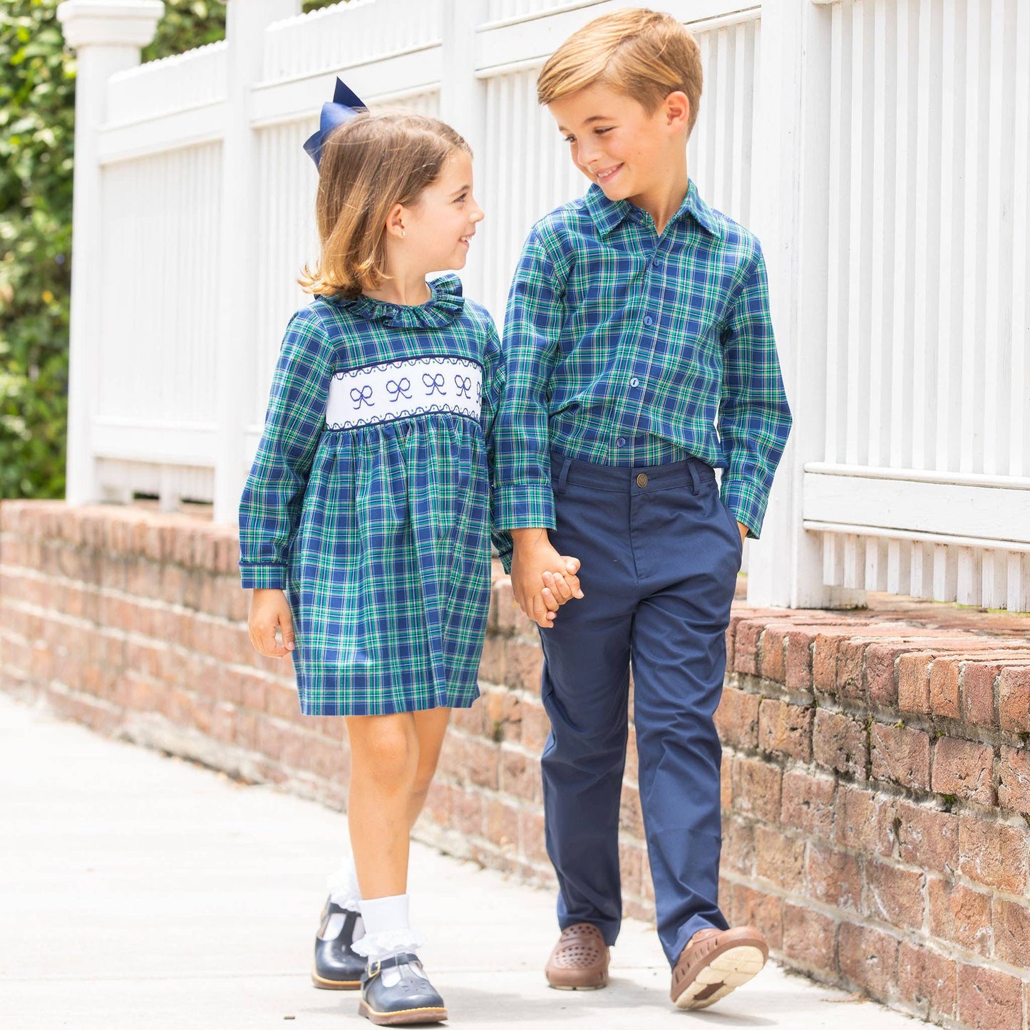 Girls Smocked Dress - Midnight Tartan