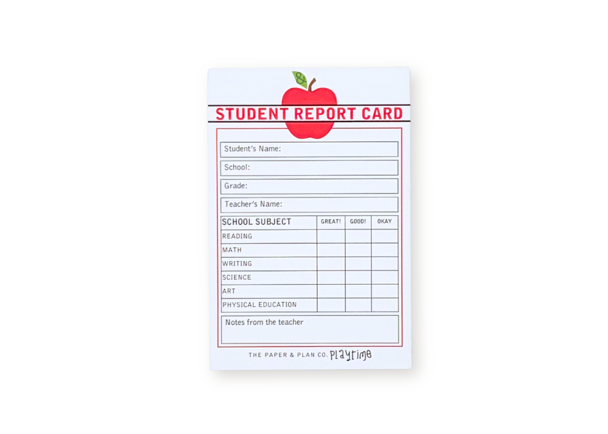Student Report Card Playtime Pad®