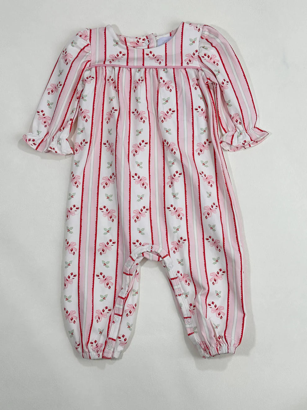Ruthie Romper- Candy Cane Kisses (Pennington Bay Pink)
