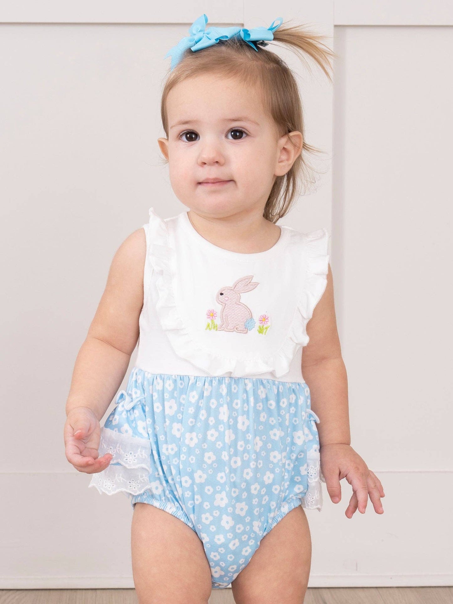 Blue Poppy Bunny Lace Ruffle Bubble