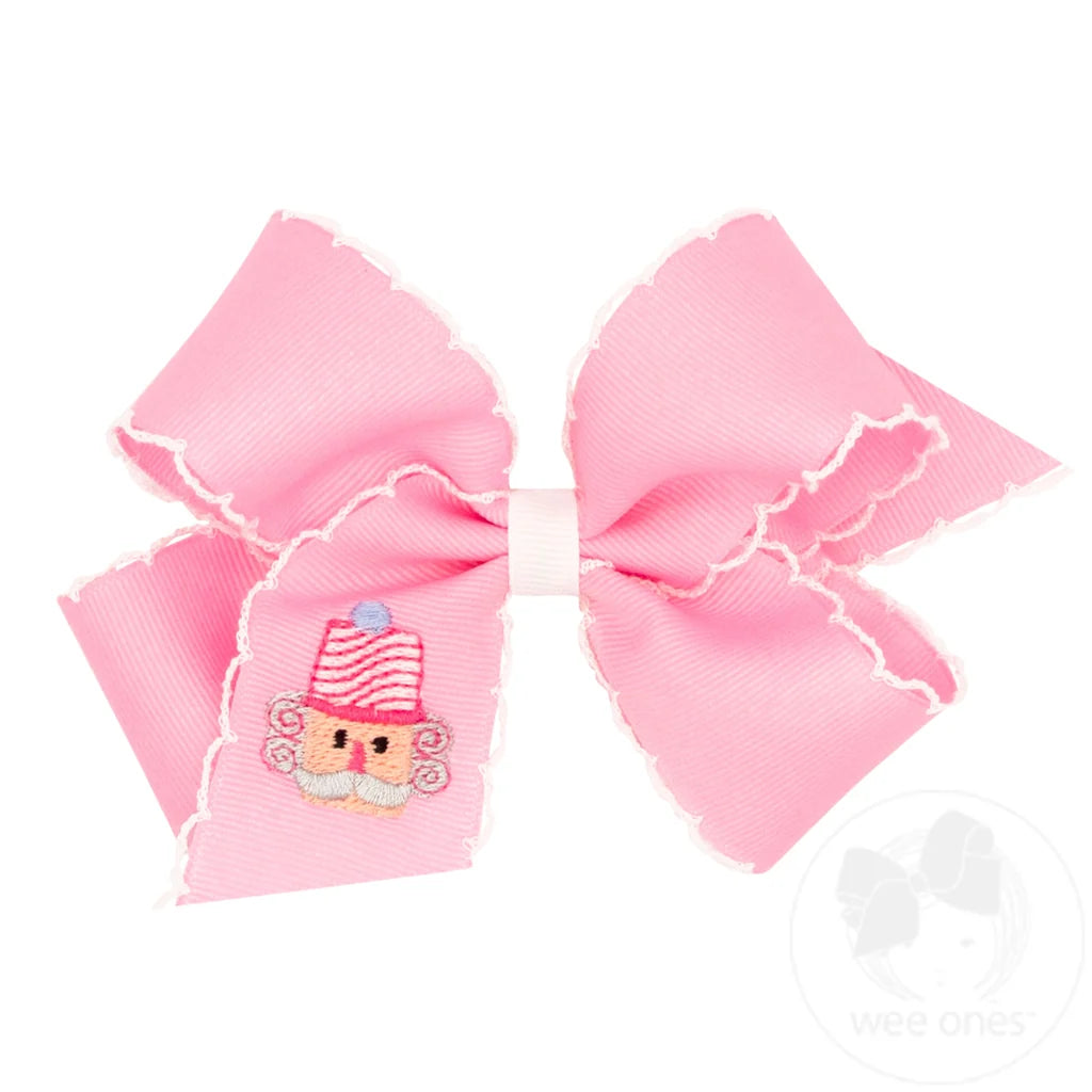 Moonstitch Pink Nutcracker Embroidery Hair Bow