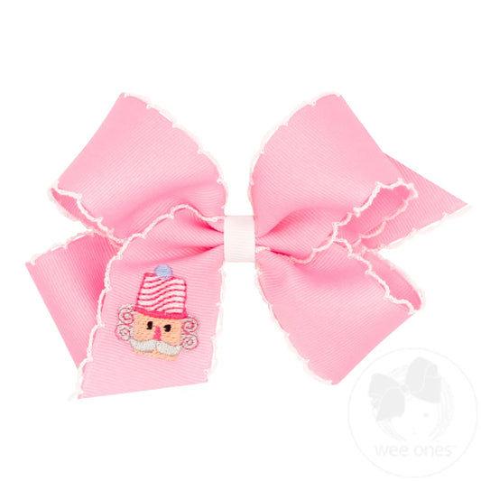 Moonstitch Pink Nutcracker Embroidery Hair Bow