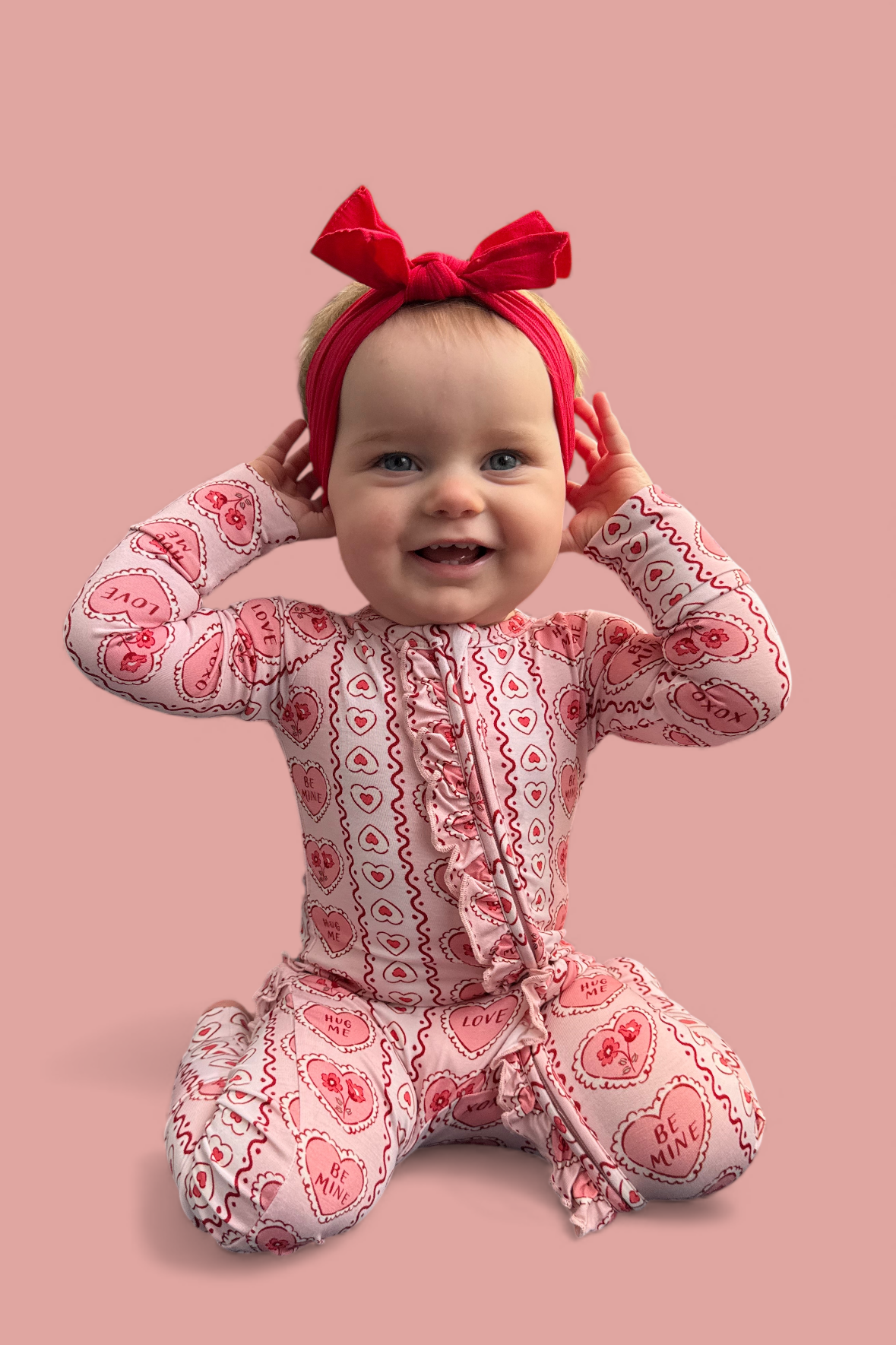 CANDY HEARTS DREAM RUFFLE ROMPER