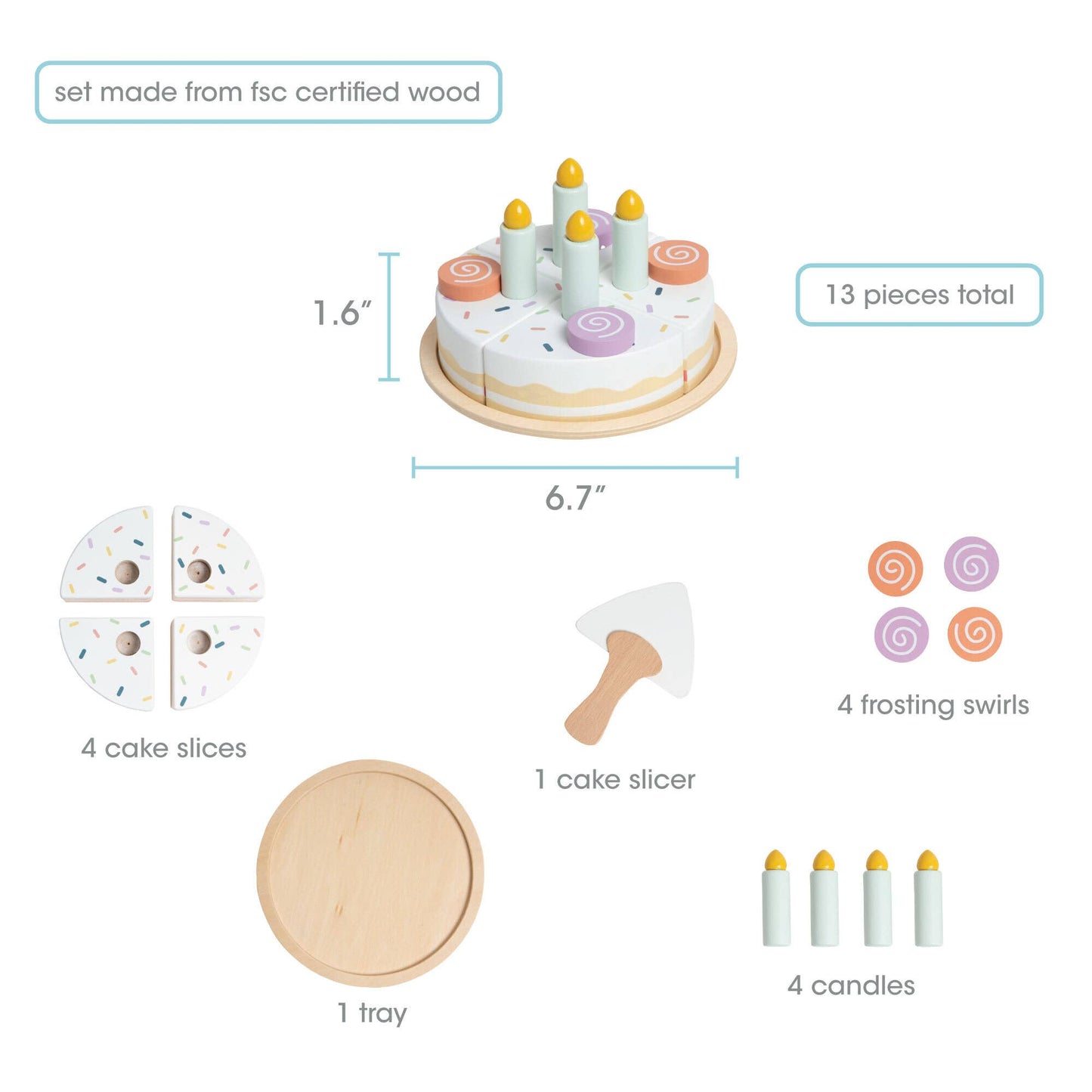 Celebration Wooden Cake Set, Developmental Toys