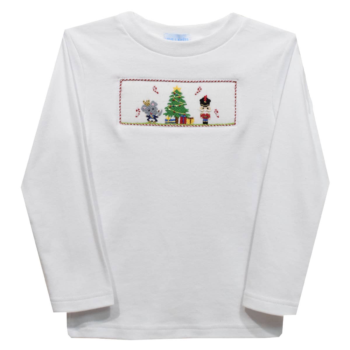 Nutcracker Smocked White Knit Long Sleeve Boys T-Shirt