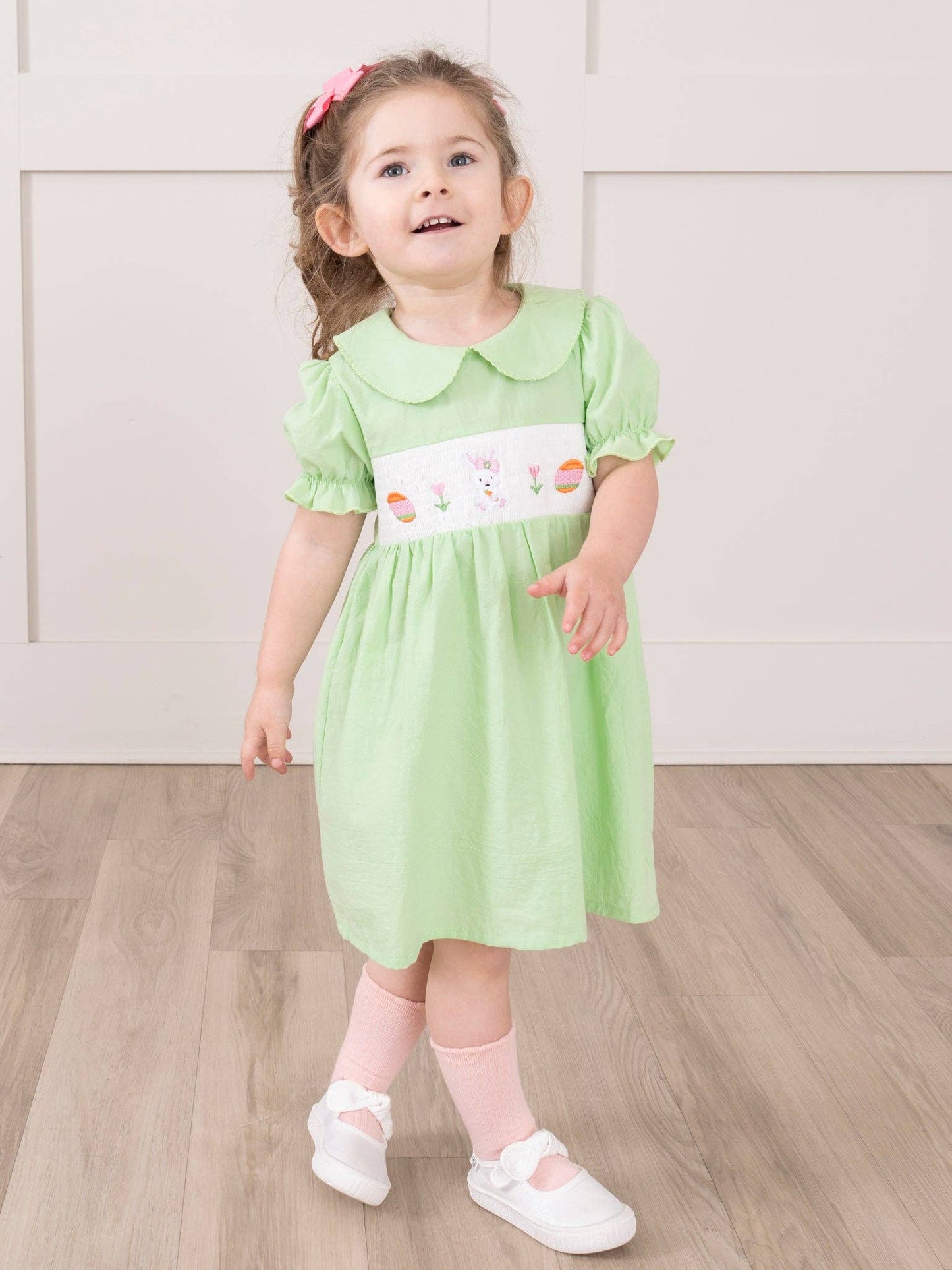 Soft Green Smocked Easter Dress