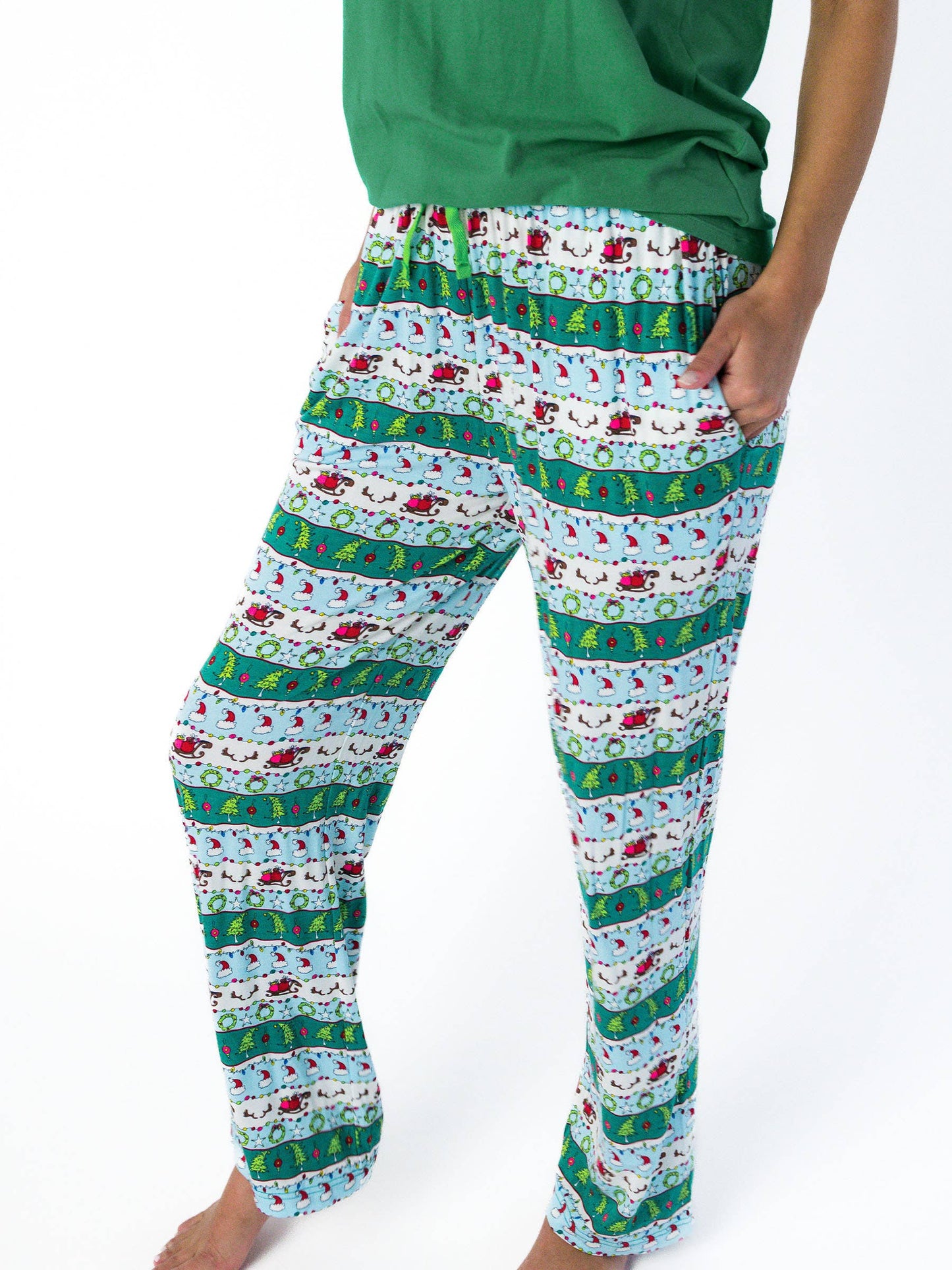 SoftSnooze™ Adult Bamboo Viscose Festive Fair Isle Pajama Pants