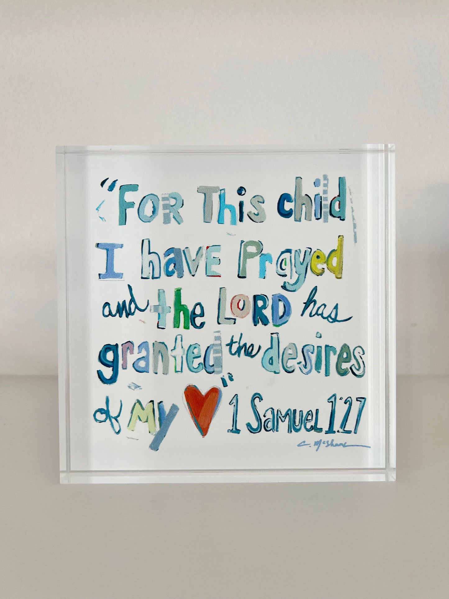 "1 Samuel 1:27 verse" acrylic shelfie