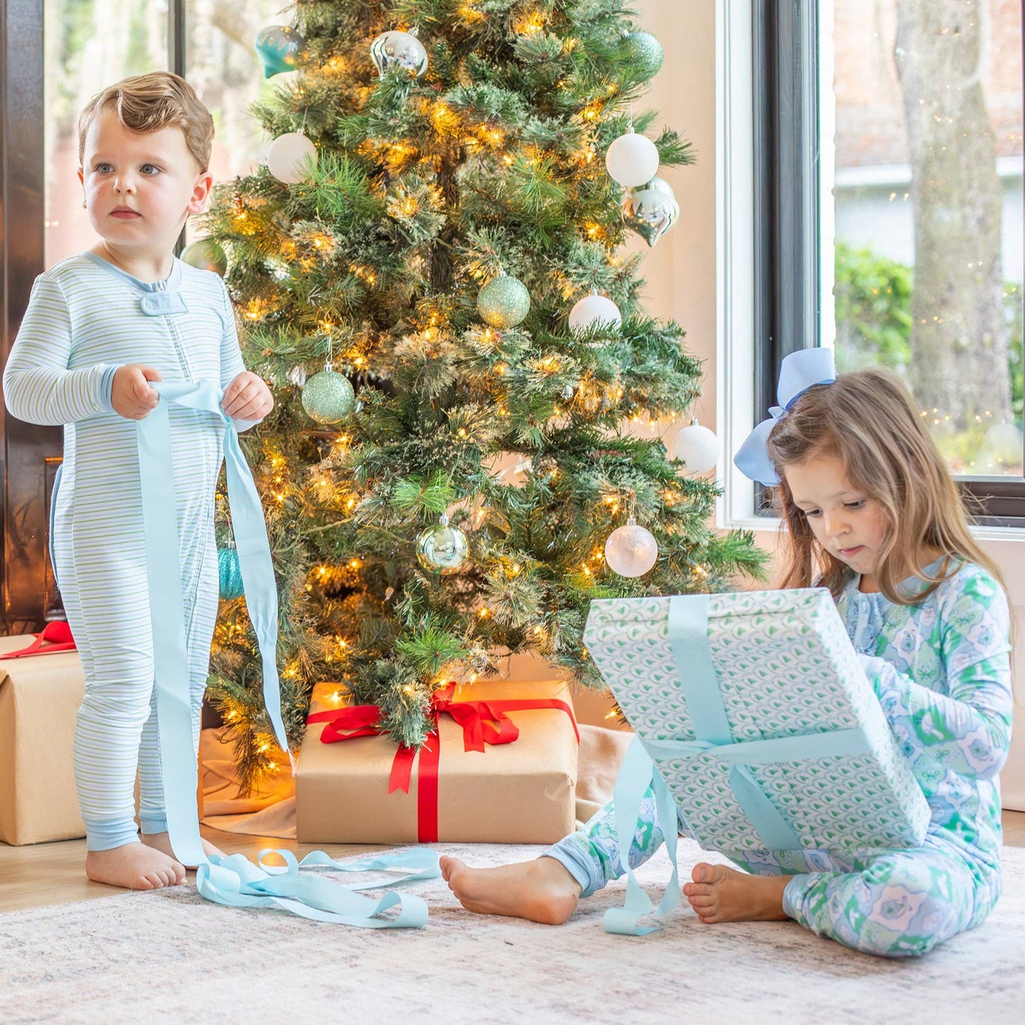 Girls Bamboo Loungewear - Frosted Christmas